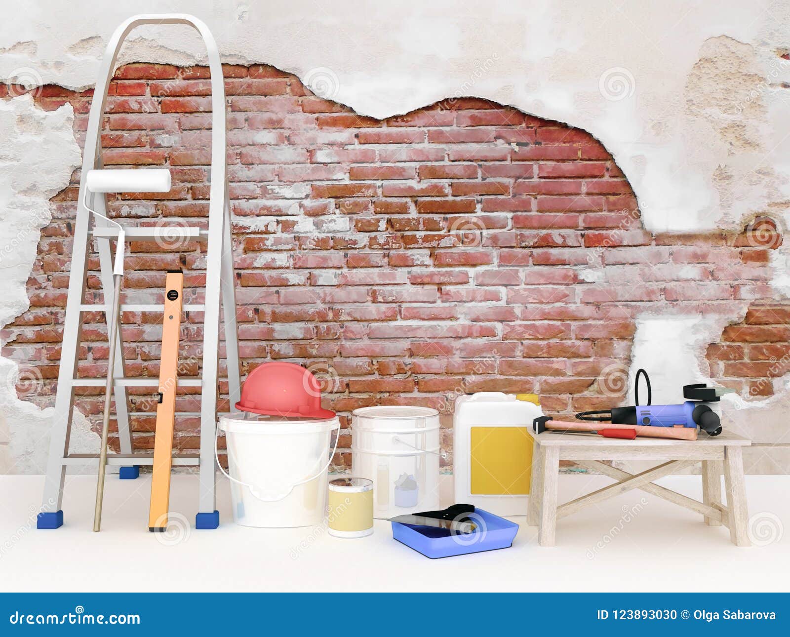 Repair Of Apartments And Worker Painting Walls — стоковая векторная графика и другие изображения на тему 2015 - iStock
